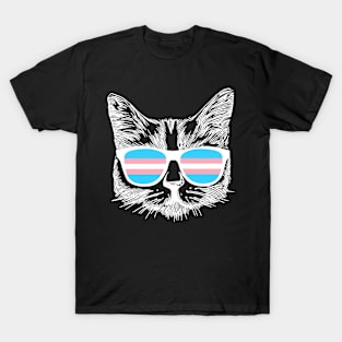 Transgender Pride Flag Cat Transgender Awareness Gift T-Shirt